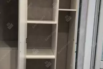 Отделка балкона гипсокартоном и ламинатом с установкой шкафа и тумбы